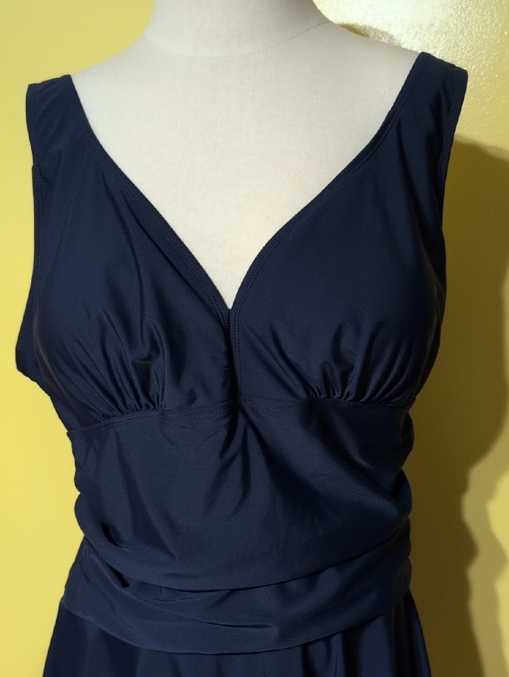 BloomChic Navy Blue V-Neck Bathing Suit - Picture 2 of 8